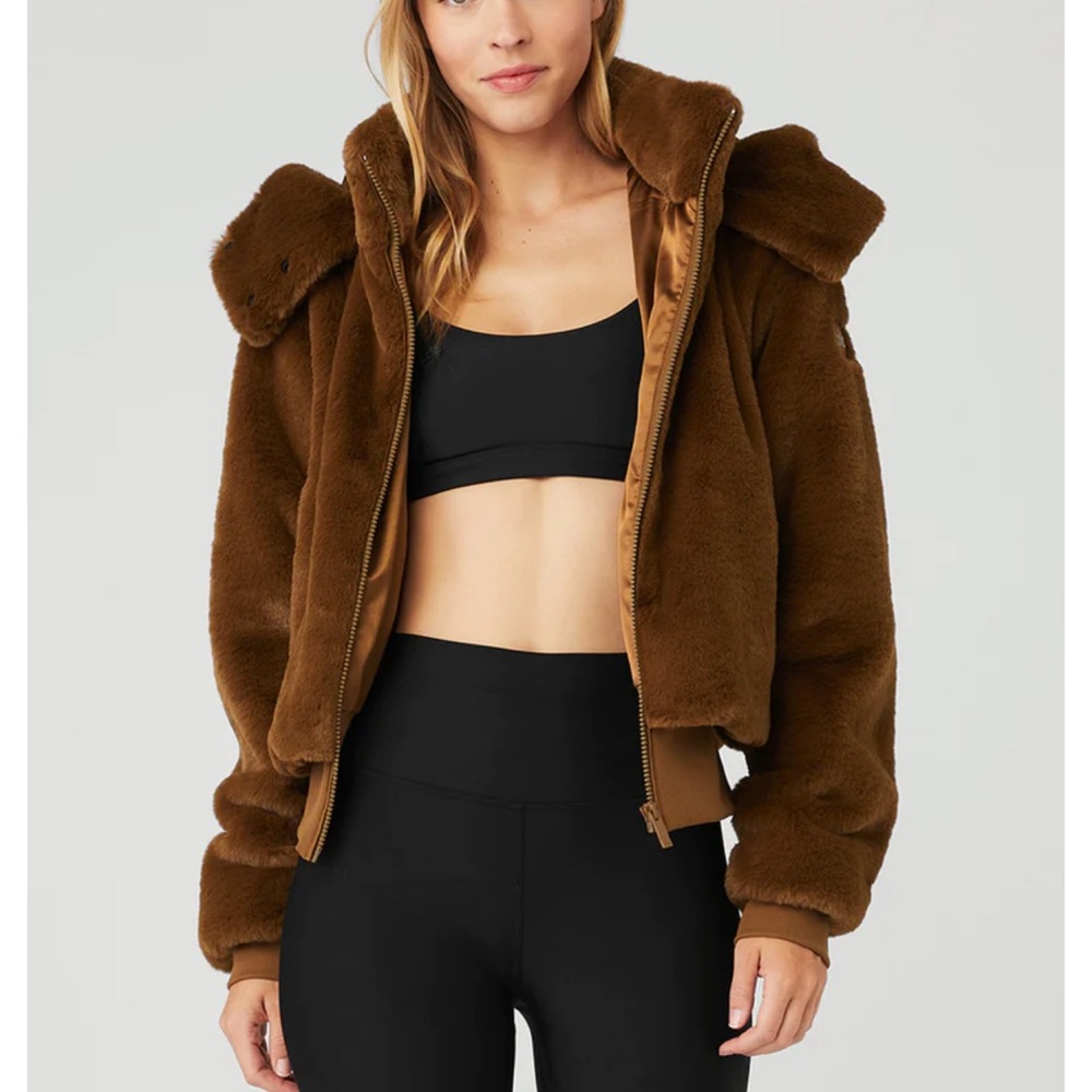 Alo Yoga Faux Fur Jacket - Chocolate (Limited Edition)